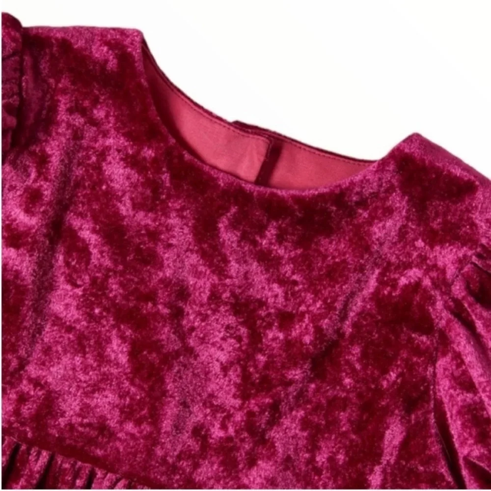 ZARA Kids, Burgundy, Velvet dress, girl size 18-24